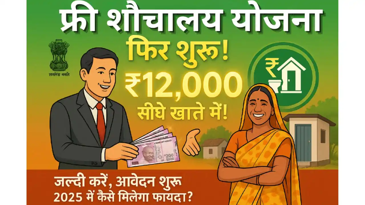 फ्री शौचालय योजना फिर से शुरू! ₹12,000 की सहायता सीधे खाते में – जानिए आवेदन प्रक्रिया